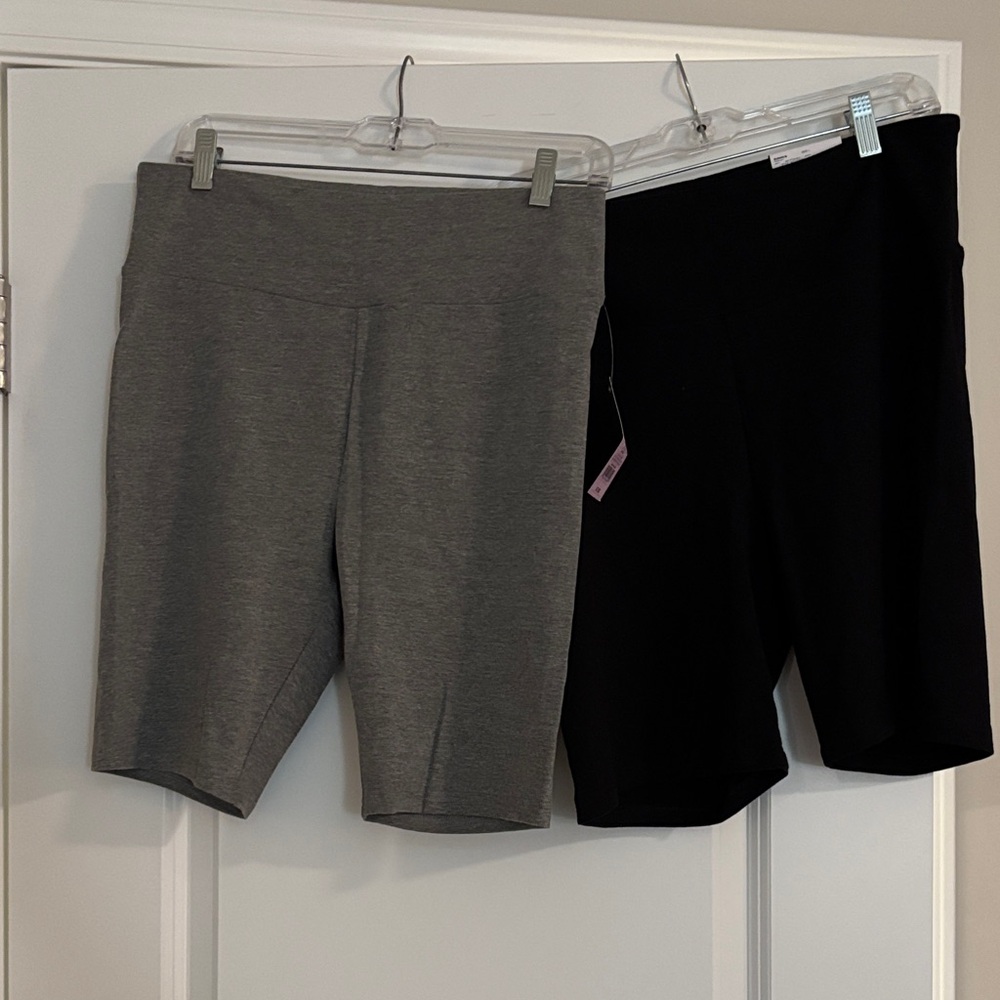 Women's Gray and Black Shorts